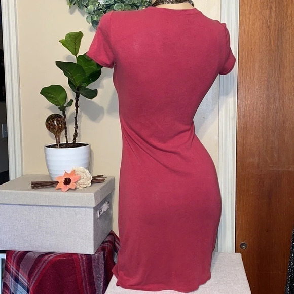 Abercrombie & Fitch women’s Small Dress mini short sleeve stretch pink basic - Picture 4 of 7
